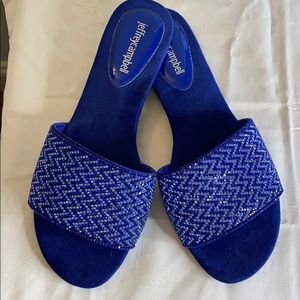 Jeffrey Campbell royal blue bling slide